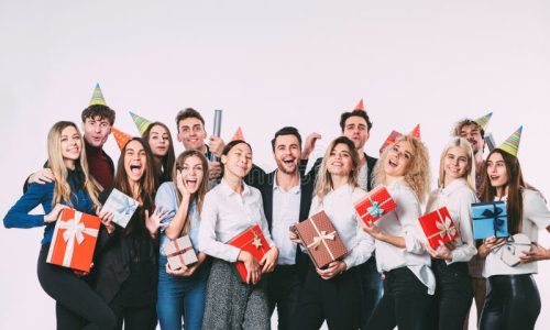 corporate-celebration-holidays-concept-happy-team-gifts